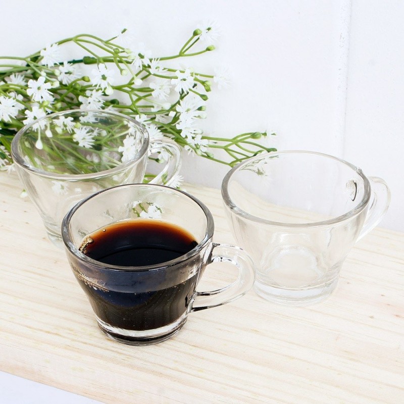 Kit 6 Xícaras De Vidro Cusco Resistênte Para Café 90ml