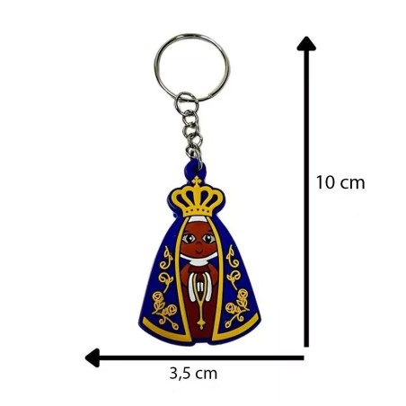 Chaveiro Nossa Sra. Aparecida Manto Azul Emborrachado
