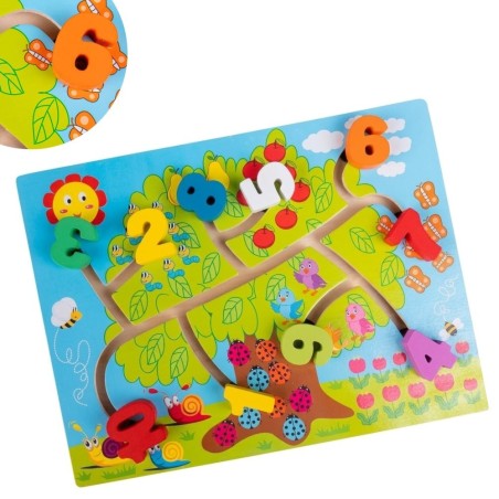 Brinquedo Didático Ordem Dos Números Animais Madeira Montessori