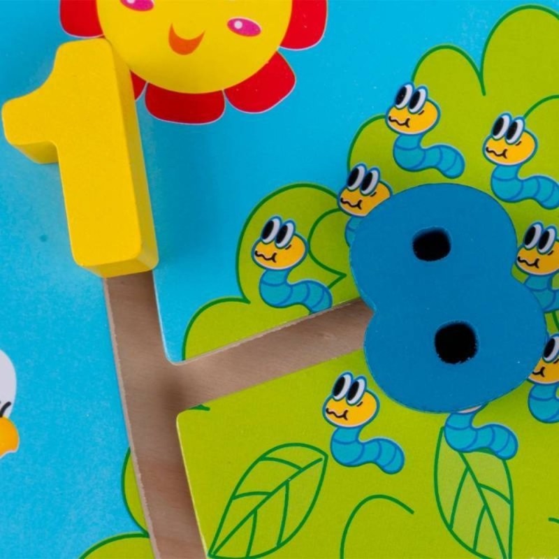 Brinquedo Didático Ordem Dos Números Animais Madeira Montessori