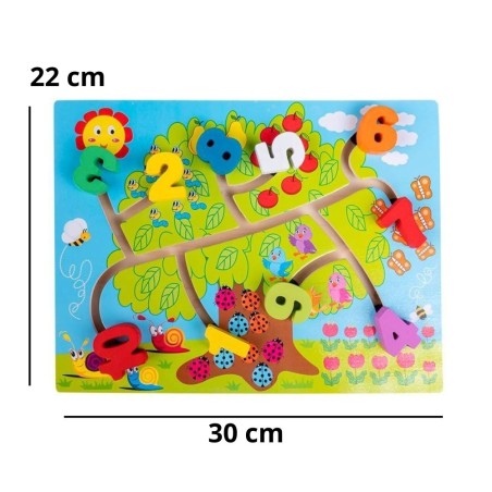 Brinquedo Didático Ordem Dos Números Animais Madeira Montessori