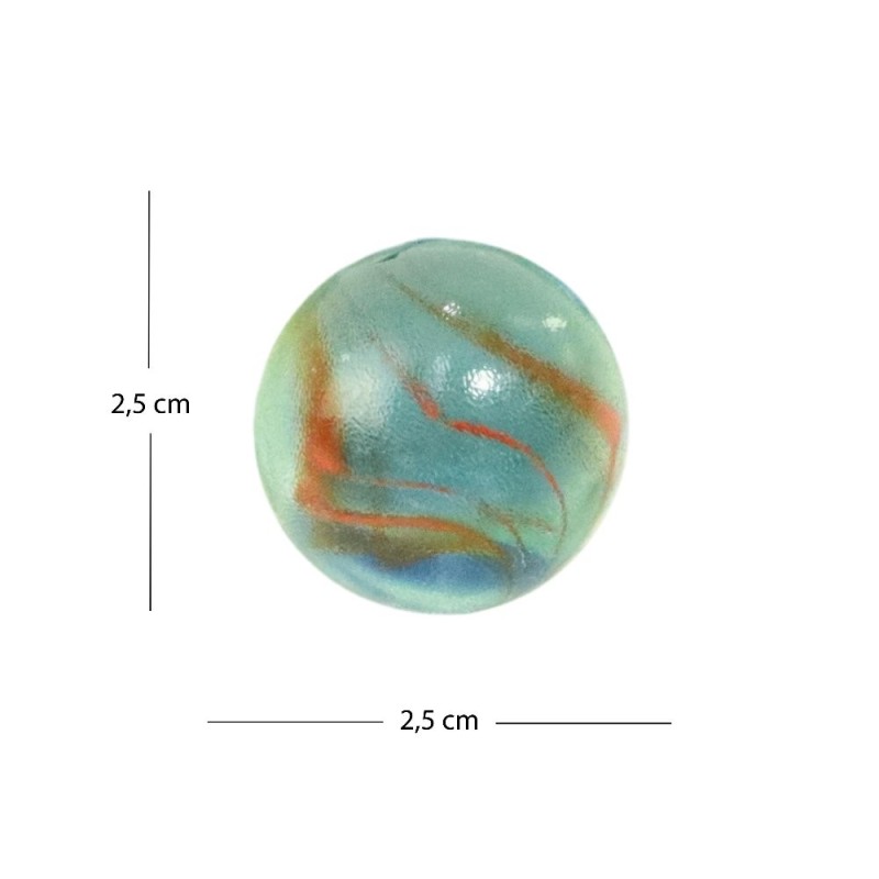Kit Bolinhas De Gude Fubeca Em Vidro Olho De Gato 6 Peças 2,5cm