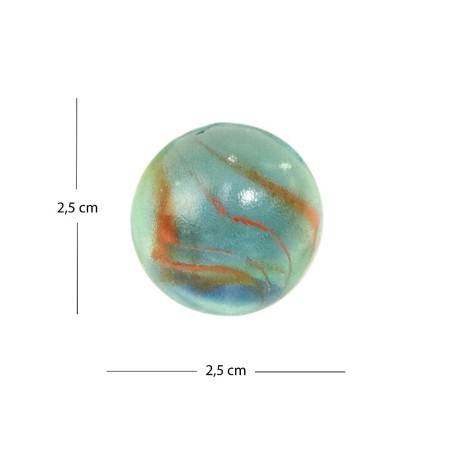 Kit Bolinhas De Gude Fubeca Em Vidro Olho De Gato 6 Peças 2,5cm