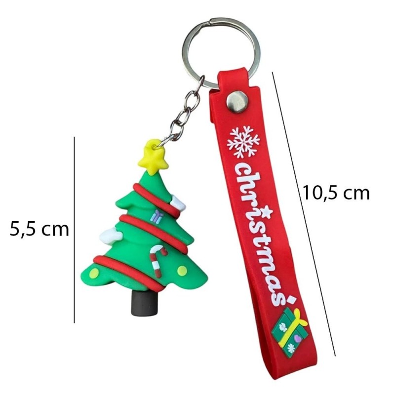 Chaveiro Pingentes Natalinos Emborrachado 3d Chave Mochila E Bolsa