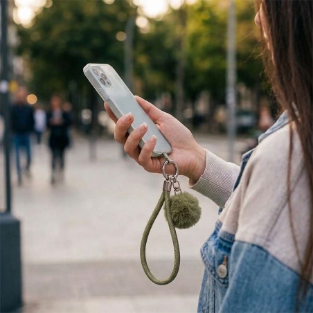 Cordão De Mão Pulso Para Celular Anti Perda Segurança Com Pompom