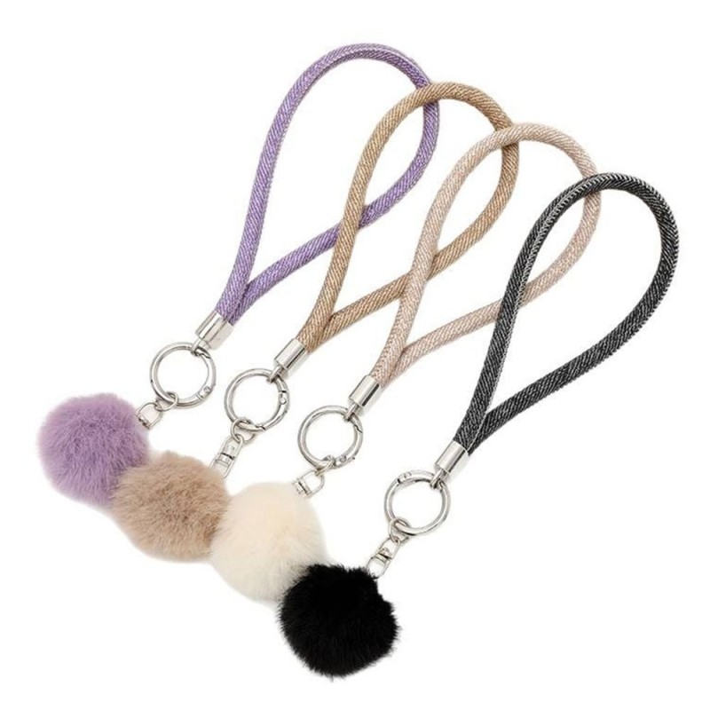 Cordão De Mão Pulso Para Celular Anti Perda Segurança Com Pompom