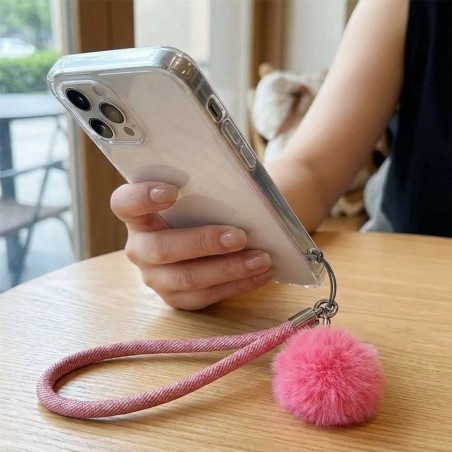 Cordão De Mão Pulso Para Celular Anti Perda Segurança Com Pompom
