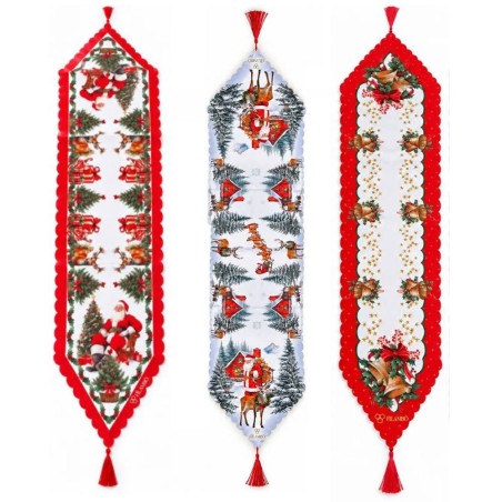 Trilho Caminho De Mesa Natal Decoração Estampado Papai Noel 1,80m