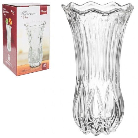 Vaso Decorativo Tulip De Vidro Resistente 19cm 400ml 2