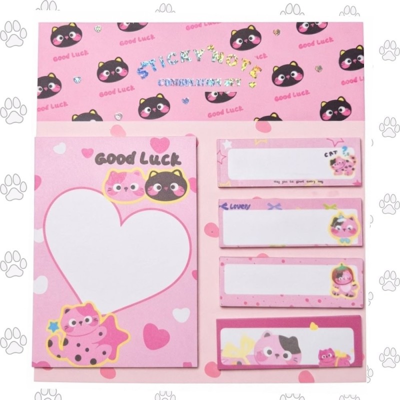 Kit Bloco De Anotações Gatinhos Post-It 5 Modelos