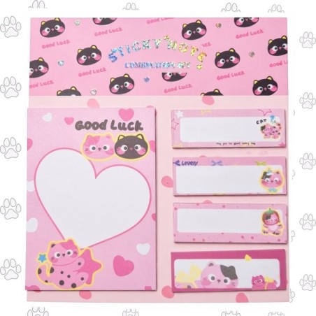 Kit Bloco De Anotações Gatinhos Post-It 5 Modelos