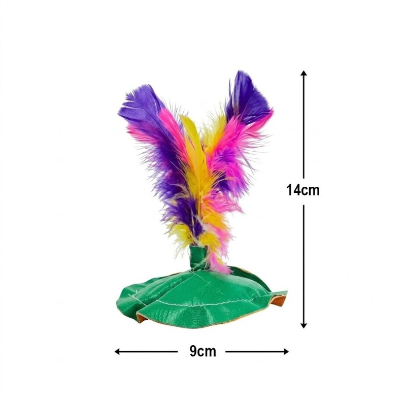 Brinquedo Peteca Com Pena Infantil Colorido Em Tecido