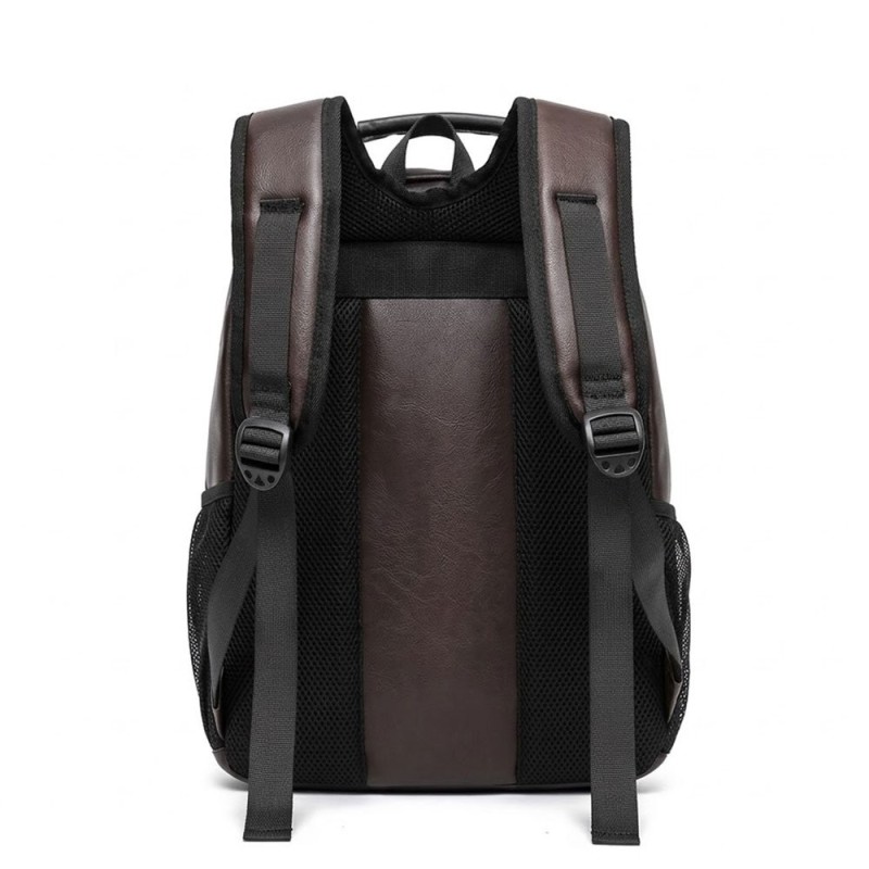 Mochila Notebook Masculina Executiva Couro Sintético Alça Cabo De Aço