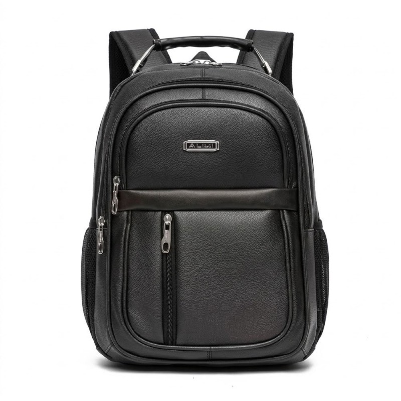 Mochila Notebook Masculina Executiva Couro Sintético Alça Cabo De Aço