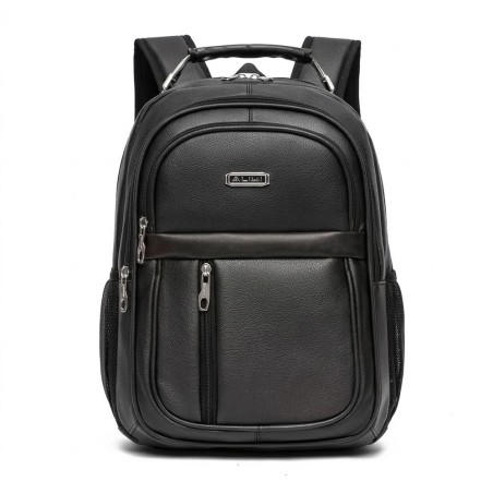 Mochila Notebook Masculina Executiva Couro Sintético Alça Cabo De Aço