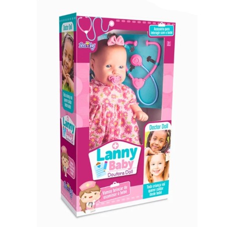 Boneca Lanny Baby Doutora Brinquedo Infantil Com Acessórios 47cm 2