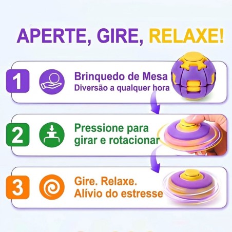 Brinquedo Bola Fidget Spinner Giratório Antiestresse