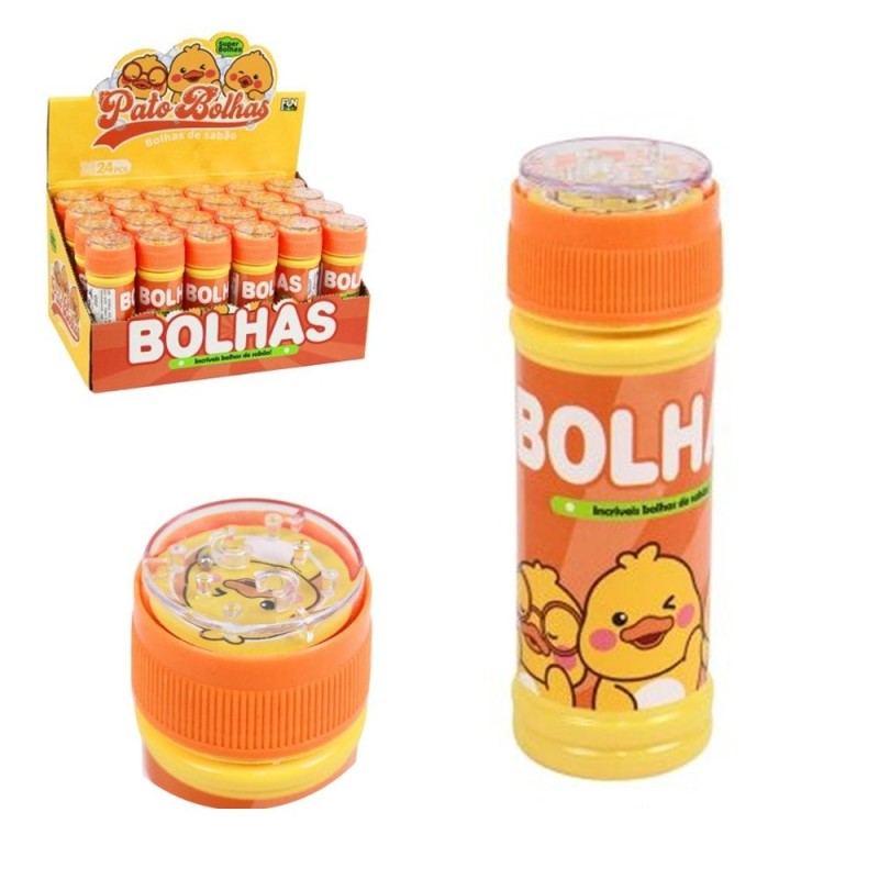 Bolha De Sabão Patinho 13cm Pato Infantil Com Labirinto Mini Game