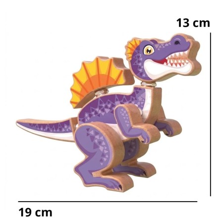 Quebra Cabeça 3D Educativo Dinossauro T-Rex Em Madeira Montessori