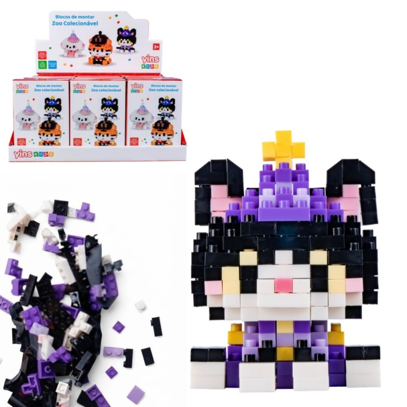 Kit Mini Blocos De Montar Zoo Animais Colecionável