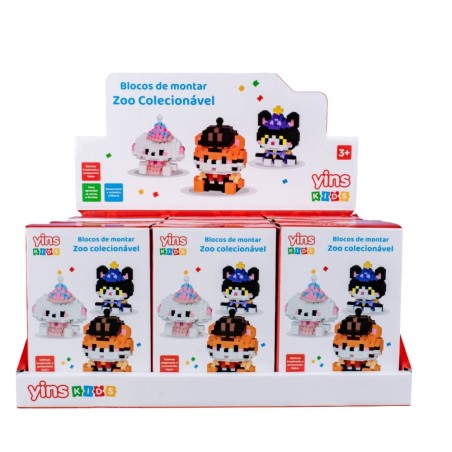 Kit Mini Blocos De Montar Zoo Animais Colecionável