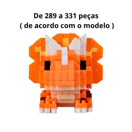 Kit Mini Blocos De Montar Dinossauros Coloridos Colecionáveis