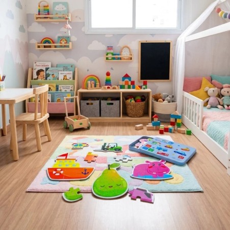 Kit Lata Quebra Cabeça Infantil Educativo Estampas Fofas