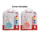Kit De Pintura Infantil Educativo Pincel Tintas Cards Godê