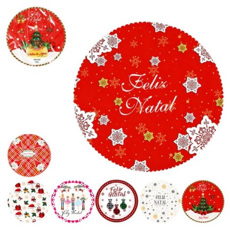 Toalha De Mesa Natalina Redonda 150cm Decoração Natal Em Poliester