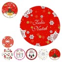 Toalha De Mesa Natalina Redonda 150cm Decoração Natal Em Poliester