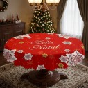 Toalha De Mesa Natalina Redonda 150cm Decoração Natal Em Poliester