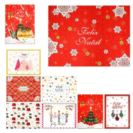 Toalha De Mesa Natalina Retangular 180cm Decoração Natal Em Poliester