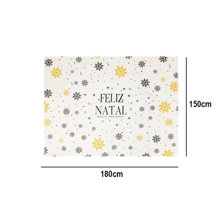 Toalha De Mesa Natalina Retangular 180cm Decoração Natal Em Poliester