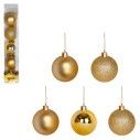 Kit 5 Bolas De Natal Dourada Brilho Fosca Gliter Decoração Enfeite 6cm