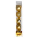 Kit 5 Bolas De Natal Dourada Brilho Fosca Gliter Decoração Enfeite 6cm