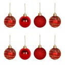 Kit 6 Bolas De Natal Vermelhas 4cm Brilho Decorada Glitter Enfeite