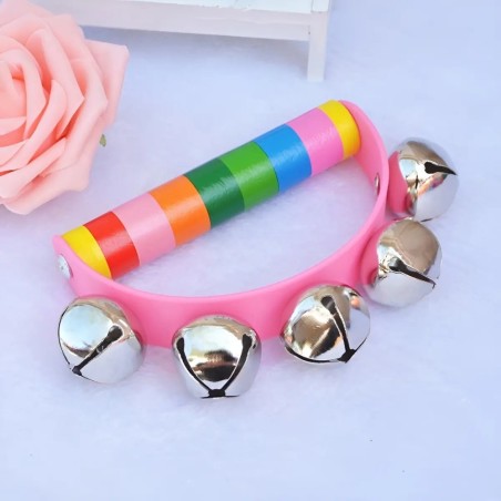 Brinquedo Pandeiro Musical Meia Lua Com Guizos Infantil Colorido
