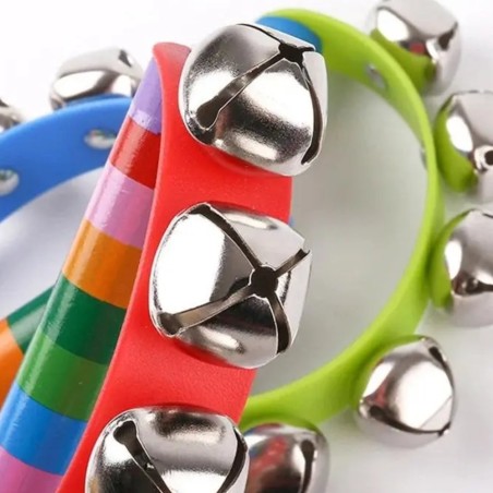 Brinquedo Pandeiro Musical Meia Lua Com Guizos Infantil Colorido 2
