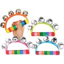 Brinquedo Pandeiro Musical Meia Lua Com Guizos Infantil Colorido