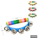 Brinquedo Pandeiro Musical Meia Lua Com Guizos Infantil Colorido