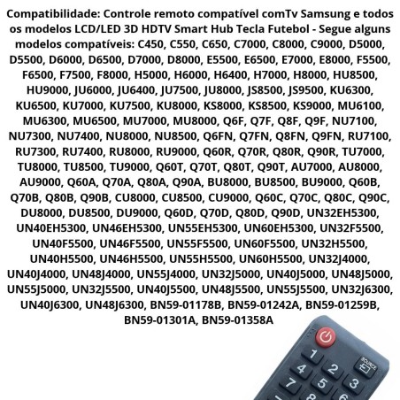 Controle Remoto Para Televisão Compatível Com TV Samsung