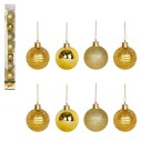 Kit 6 Bolas De Natal Dourada 4cm Brilho Decorada Glitter Enfeite