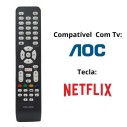 Controle Remoto Para Televisão Compatível Com TV AOC Tecla Netflix