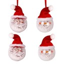 Bola Natalina Transparente Enfeite Bonecos Neve Noel