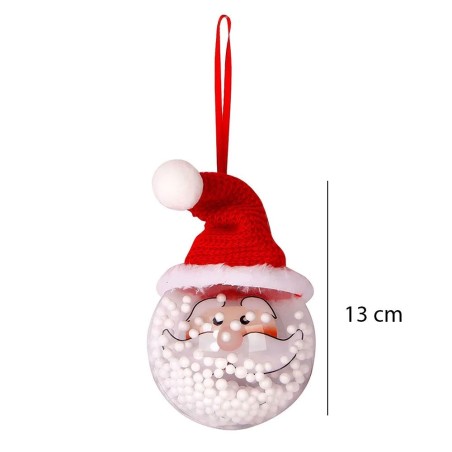 Bola Natalina Transparente Enfeite Bonecos Neve Noel