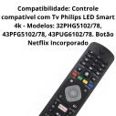 Controle Remoto Para Televisão Compatível Com TV Philips