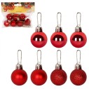 Kit 7 Bolas Enfeite Natal 2,5cm Vermelha Decoração Árvore
