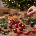 Kit 7 Bolas Enfeite Natal 2,5cm Vermelha Decoração Árvore