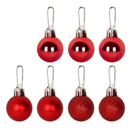 Kit 7 Bolas Enfeite Natal 2,5cm Vermelha Decoração Árvore