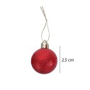 Kit 7 Bolas Enfeite Natal 2,5cm Vermelha Decoração Árvore